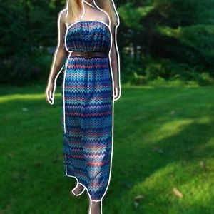 ☆ Colorful strapless maxi dress ☆